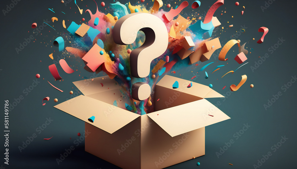 Abstract Mystery gift box with question mark - Mystery Box