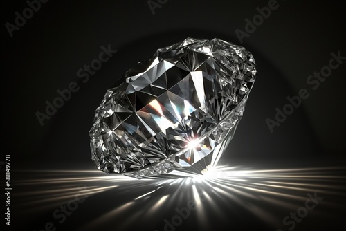 Round cut diamond  Generative AI.
