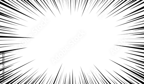 Cartoon halftone line. Comic lines. Concentrated frames. Superhero hero. Anime focus isolated on white background. Radial pattern. Accent attention. Action hd. Superhero texture. Vector illustration photo