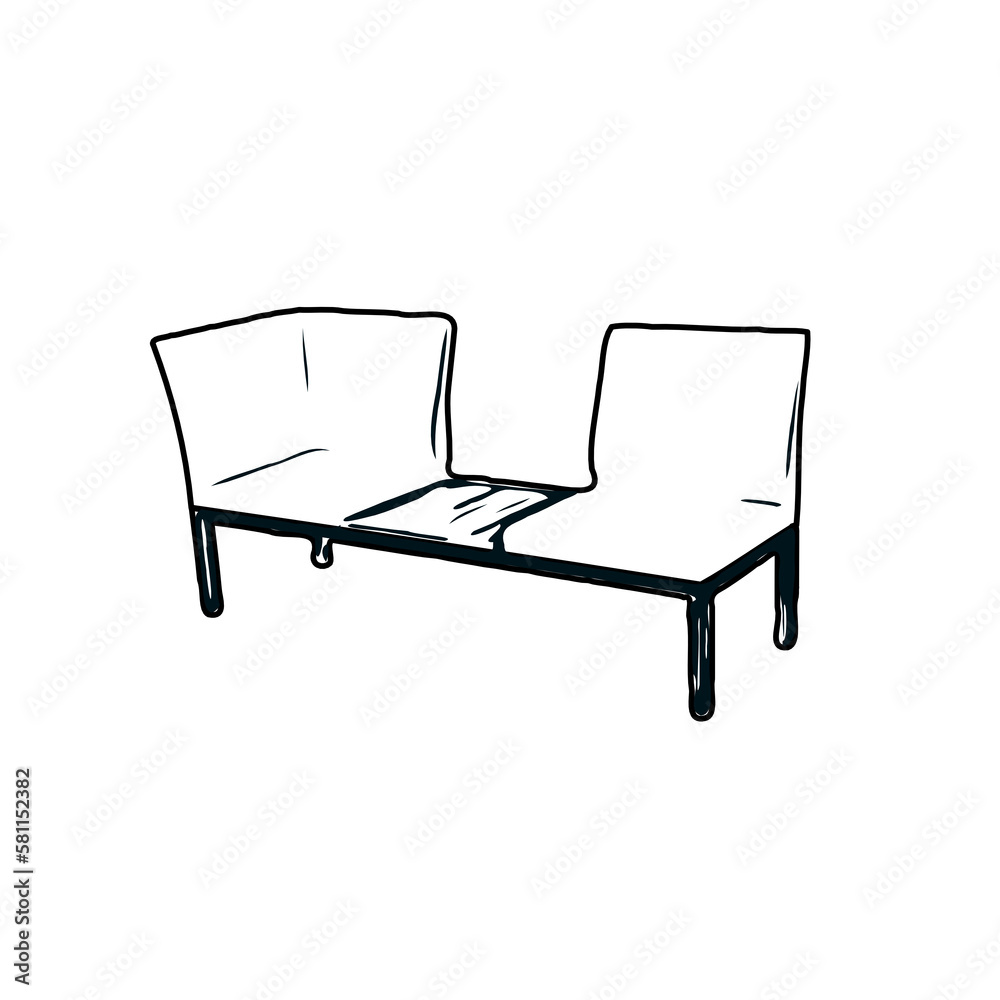 Black and white sketch of a chair with transparent background Black and white sketch of a chair with transparent background