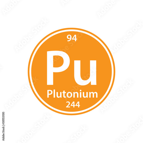 Plutonium table periodic element icon vector logo design template