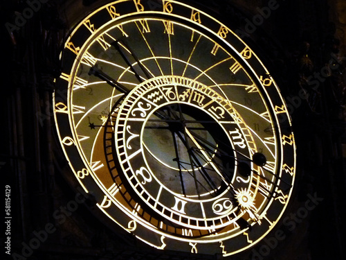 Prague Astronomical Clock, or Praga Orloj, medieval astronomical clock located in Prague, Czech Republic.