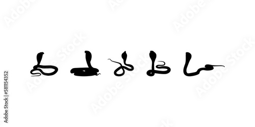 Silhouette of the Cobra Snake for Art Illustration  Logo  Pictogram  Website or Graphic Design Element. Vector Illustration