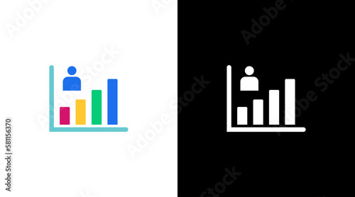 career employee marketing infographic data analysis colorful icon design chart bar