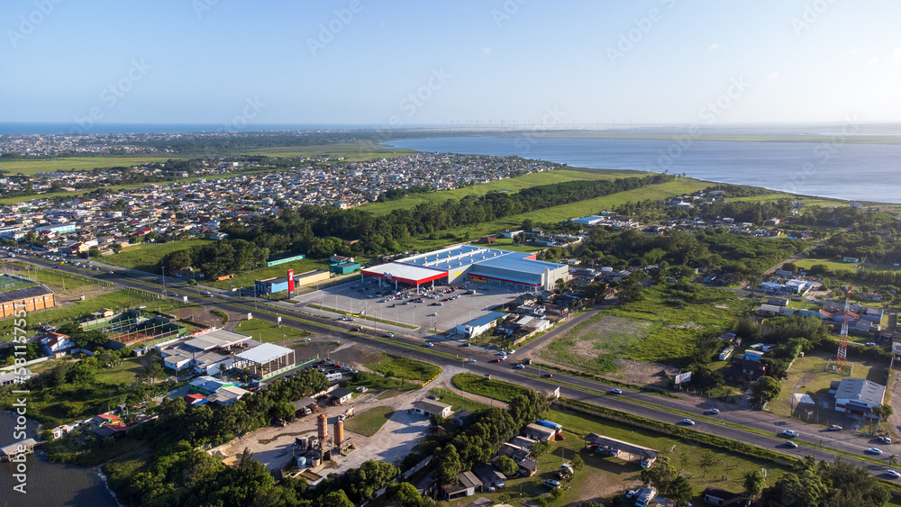 aerial view of the city