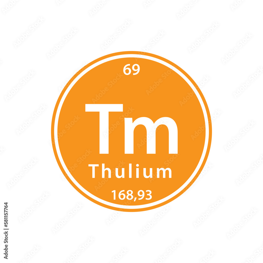 Thulium table periodic element icon vector logo design template Thulium table periodic element icon vector logo design template