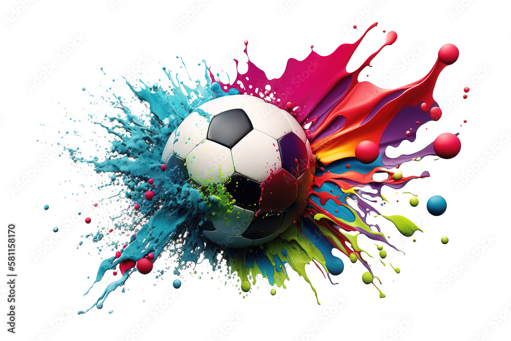 Naklejka soccer colourful isolate on background