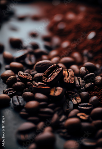 coffee beans in a cup Generate Ai