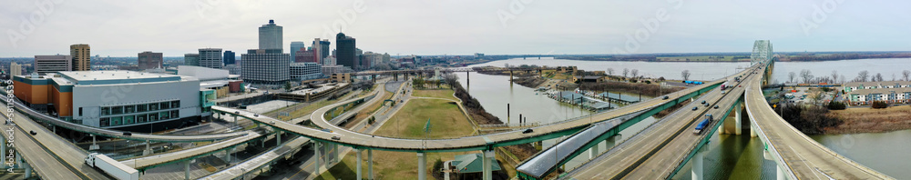 Aerial panorama of Memphis, Tennessee, United States Aerial panorama of Memphis, Tennessee, United States
