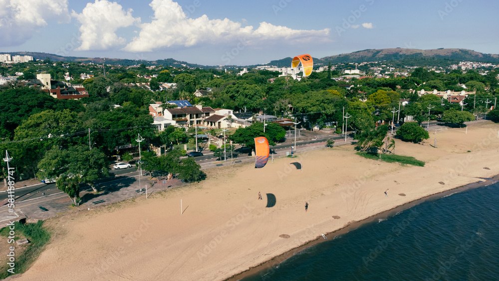 kitesurfing at the beach in brazil