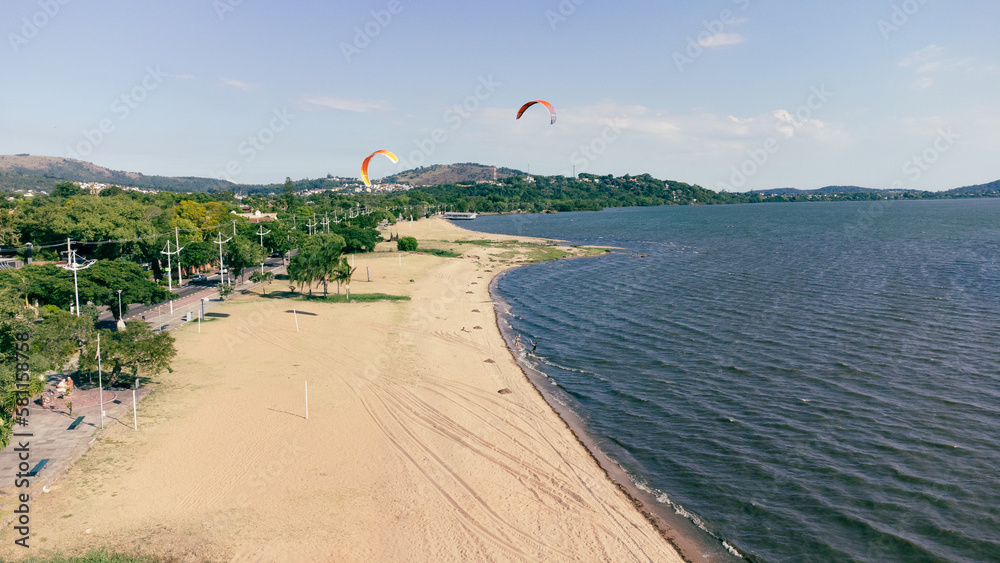 kitesurfing at the beach in brazil