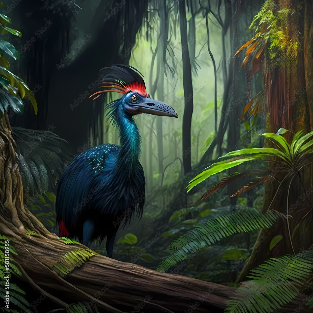 Obraz premium Cassowary. Generative AI