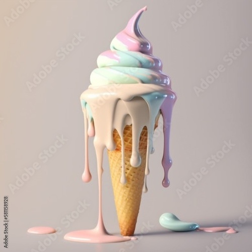 Ice cream cone melting
