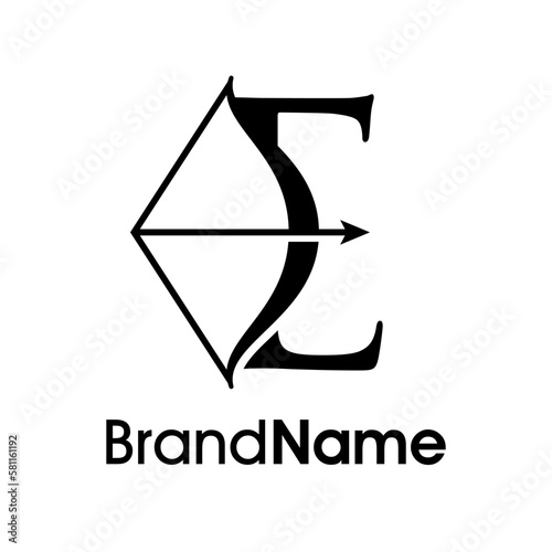 Elegant Initial E Arrow Logo