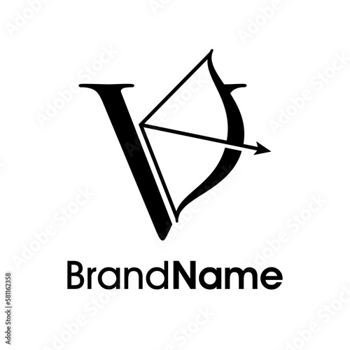 Elegant Initial V Arrow Logo