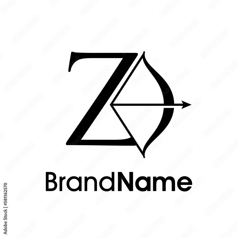 Naklejka premium Elegant Initial Z Arrow Logo