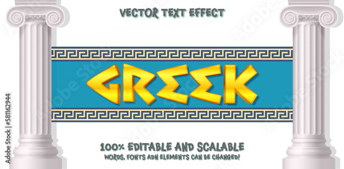 Editable text style effect - Greek text style theme.