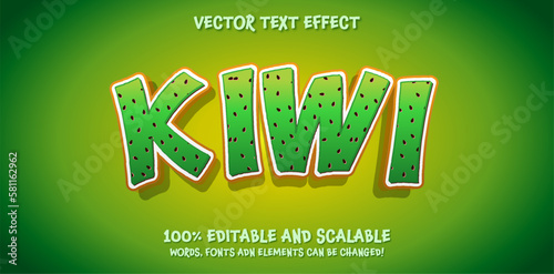 Kiwi Fruit 3D editable text style effect