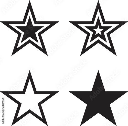 Star icons symbols star isolated. Dallas Star. Design template.

