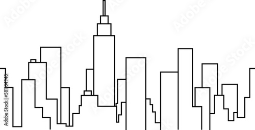 Photography Silhouette of the Cityscape Skyline vector illustration background New York skys