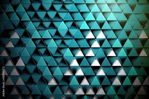 Abstract geometric background with multicolored triangles. generative ai
