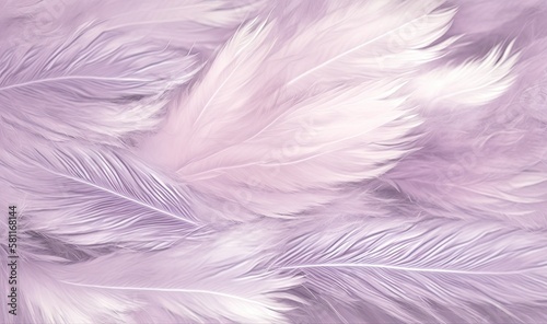  a close up of a feather pattern with a blurry background in pastel shades of pink and white  as well as white feathers.  generative ai