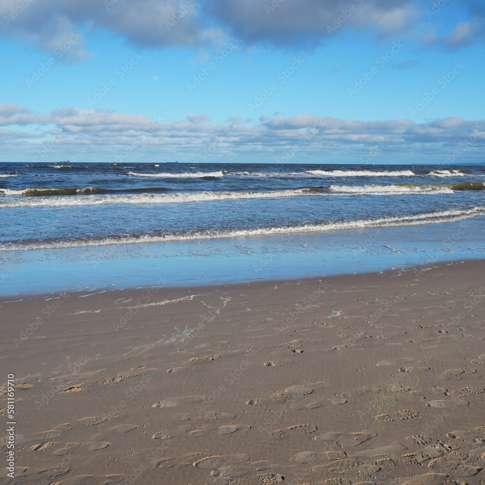 Charming seaside resort Ahlbeck with broad, sandy beach on a sunny day Charming seaside resort Ahlbeck with broad, sandy beach on a sunny day