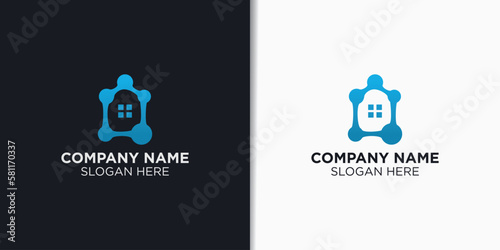 smart home logo design vector,technology logo template