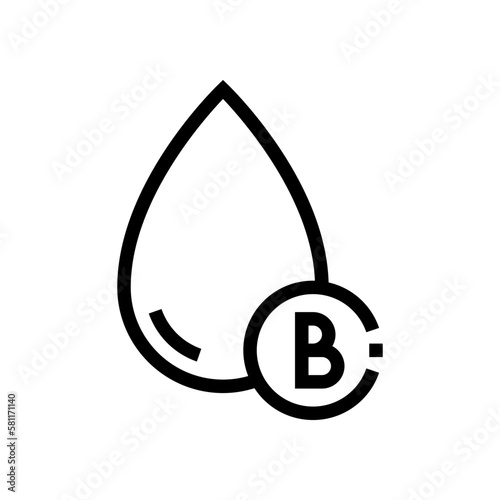 Blood type B line icon
