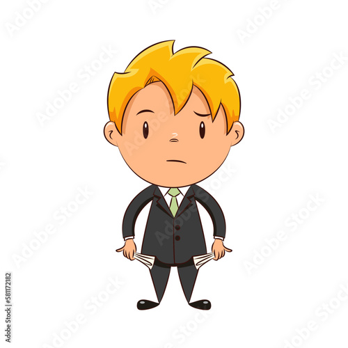 No money businessman, poverty, kid
