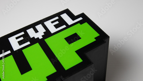 3D Illustration of the word Level up