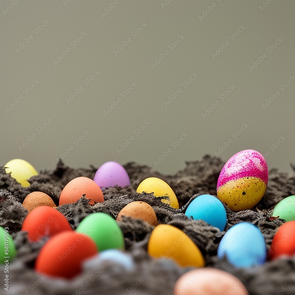 Colored Easter Eggs with generative ai