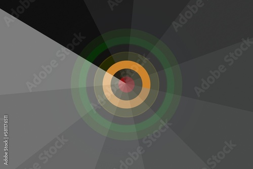 Illustration of an abstract background design with colorful kaleidoscopic circles and space for text