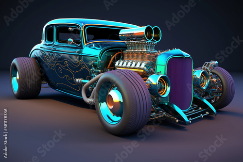hot rod tuned car, Generative AI