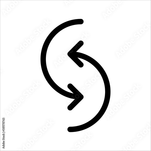 Transfer arrow line icon. linear style sign for mobile concept and web design. Right arrow left simple line vector icon. Symbol, logo illustration.