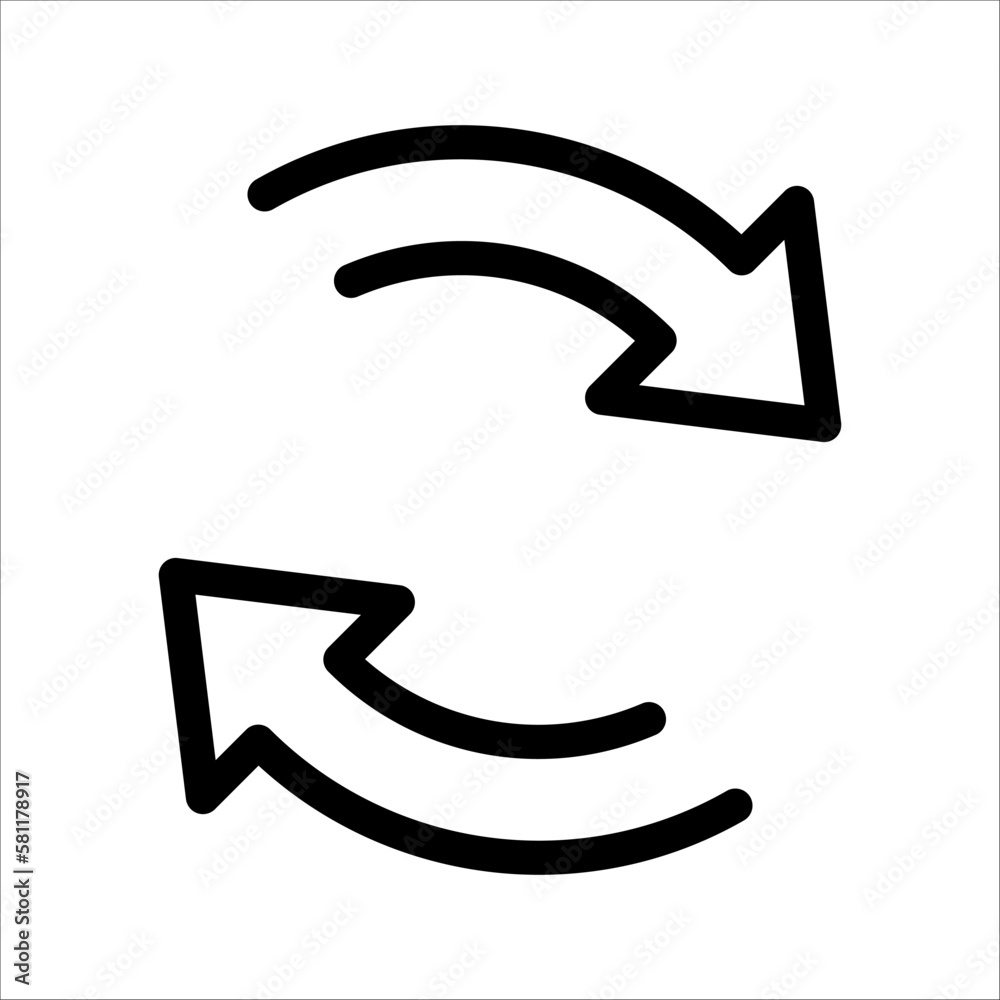 Transfer arrow line icon. linear style sign for mobile concept and web design. Right arrow left simple line vector icon. Symbol, logo illustration. Transfer arrow line icon. linear style sign for mobile concept and web design. Right arrow left simple line vector icon. Symbol, logo illustration.