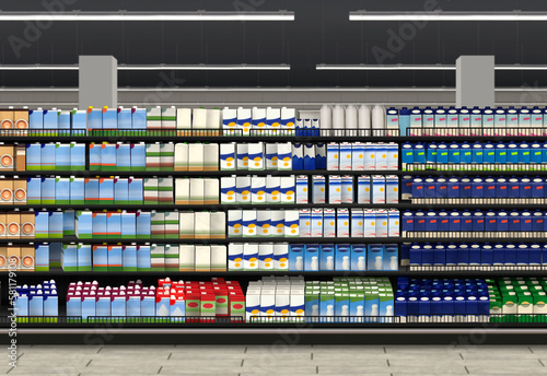 MILK in store on shelf