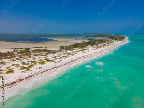 Drone view of Isla Blanca, Mexico