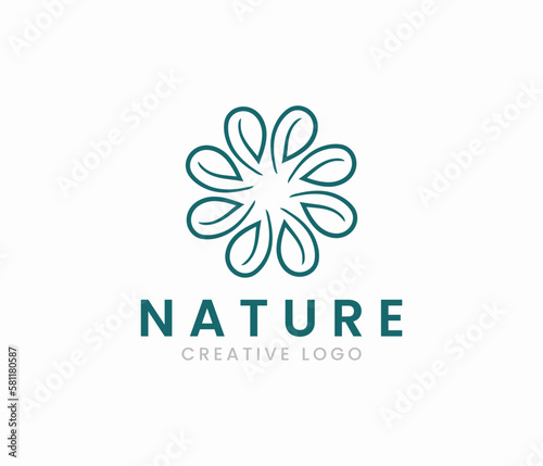 Fototapeta Naklejka Na Ścianę i Meble -  elegant flower logo