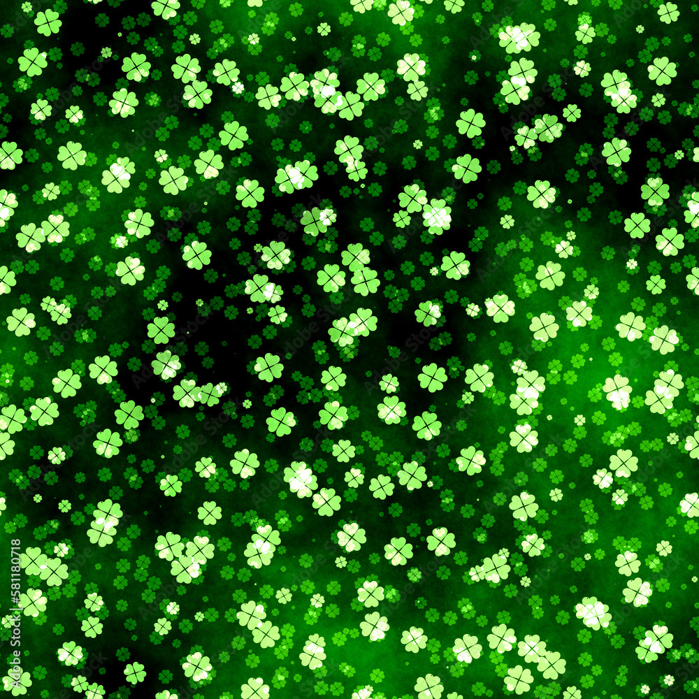 3D illustration of a seamless four leaf clover background 3D illustration of a seamless four leaf clover background