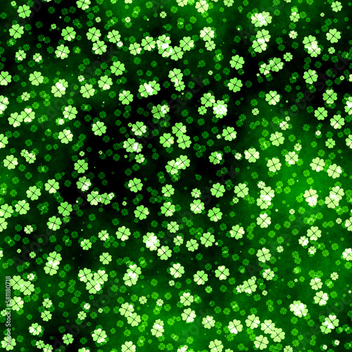 3D illustration of a seamless four leaf clover background 