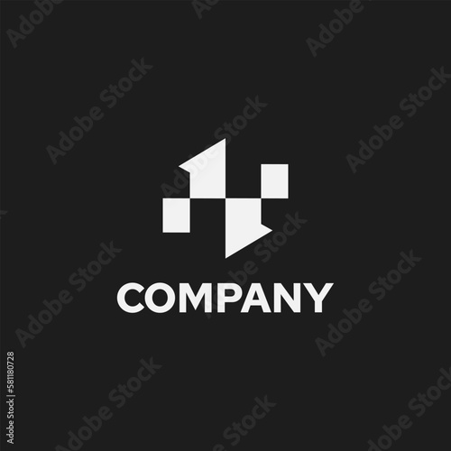 white business abstract logo on black background