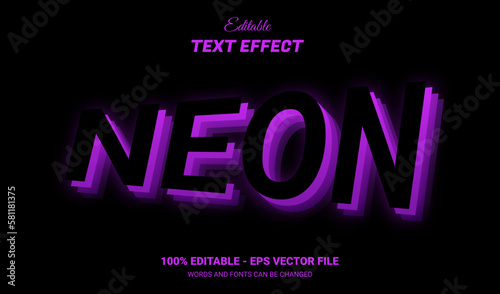 Purple Neon editable text effect