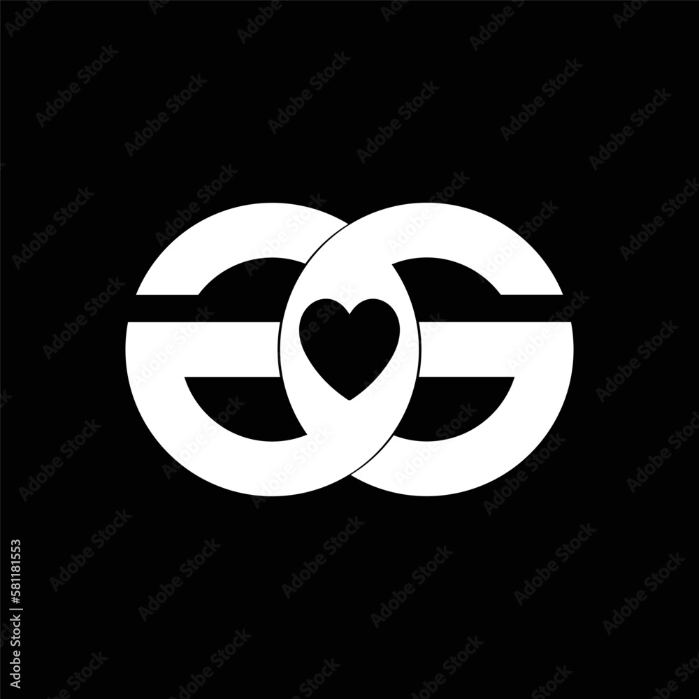 gg logo with shield design template love style gg logo with shield design template love style