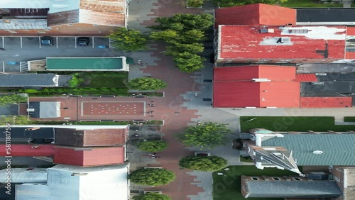 Aerial view of the buildings in the old town of Winchester, Virginia photo