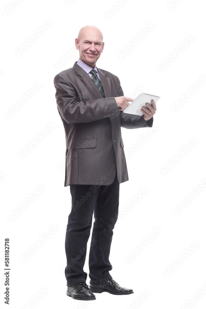 smiling business man with a digital tablet. smiling business man with a digital tablet.