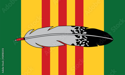 Vietnam Veterans Eagle Feather flag. Vietnam Veterans Day. General commemoration in the Armed Forces. EPS10 vector.