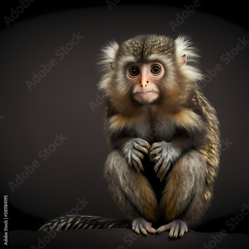 Marmoset Monkey. Generative AI