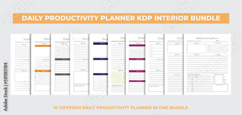 Daily productivity planner design template kdp interior