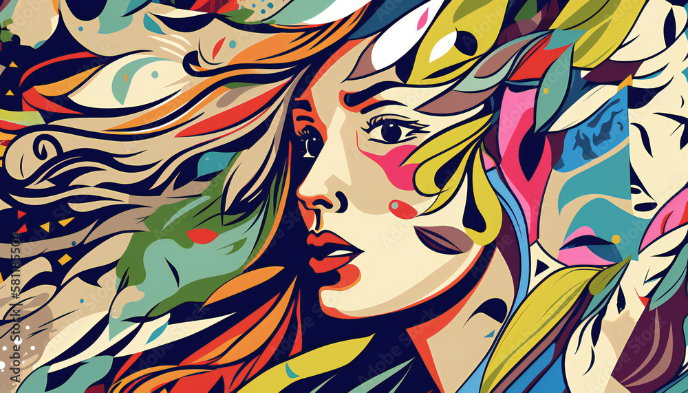 Naklejka premium women seamless colorful pattern background 